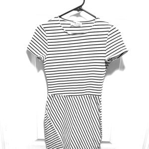 Zara - White Striped Fitted Dress - Size S